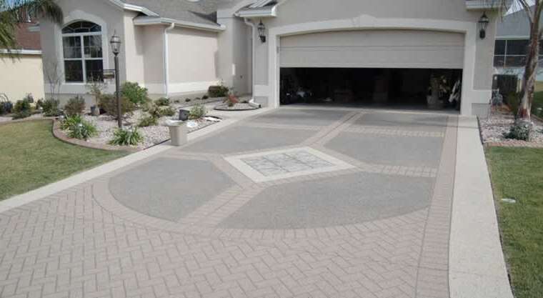 Fashionable concrete driveway surfaces